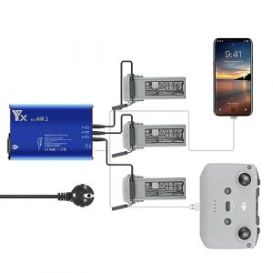 LYONGTECH Chargeur de Batterie 5 en 1 pour Drone DJI Air 3,Charge 3 Piles et 2 Ports USB Simultan&eacute;ment,Station de Charge,Parall&egrave;le Hub Accessoires (LYONGTECH, neuf)