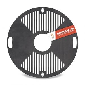 Plaque de cuisson ronde ignifuge 123 - Diamètre : 60 cm - En acier à grains fins - Plaque de plancha massive de 4 mm d'épaisseur - Accessoire de barbecue pour brasero, tonneau à feu, barbecue et (Feuerfest 123, neuf)