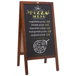 VEVOR Chevalet Stop Trottoir 102x51 cm Tableau Noir Magnétique avec Support en Bois Pliable Panneau Publicitaire Extérieur avec 4 Craies 4 Marqueurs 1 Effaceur pour Promotion Menu Bar Café Restaurant (New Clear VEVOR, neuf)