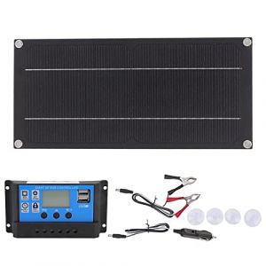 Arsor Kit de Panneau Solaire 600 W 18 V, 12 V 24 V 100 A Batterie Panneau Solaire Chargeur de Batterie Kit Contr&ocirc;leur de Charge Solaire avec Clips de Batterie Kit Adaptateur de C&acirc;ble Kit (Henseri, neuf)