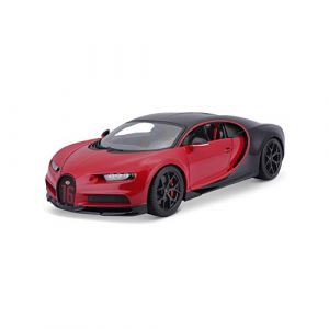 Bburago - Bugatti Chiron Sport Rouge et Noire, Voiture Miniature 1:18, r&eacute;plique d&eacute;taill&eacute;e avec Portes et Capot ouvrants, Licence Officielle Bugatti, ne Convient Pas aux Moins de 36 Mois (Kotryna, neuf)
