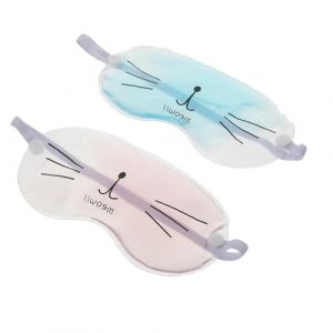 Homoyoyo Lot de 2 Masques de Sommeil Rafra&icirc;chissants Yeux en Gel Transparent Masque Yeux Bleu et Rose Bandeau Rafra&icirc;chissant et Occultant pour Relaxation et Sommeil R&eacute;parateur (S Wisdom HF, neuf)