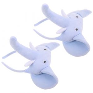 FRCOLOR Lot de 2 Serrage-T&ecirc;tes &Eacute;l&eacute;phant en Peluche Bleu Ciel Accessoires de F&ecirc;te d'Anniversaire et Carnaval Serrage-T&ecirc;te Oreilles Douces pour Cosplay et D&eacute;guisement Gar&ccedil;on et Filles et (Different Quality, neuf)