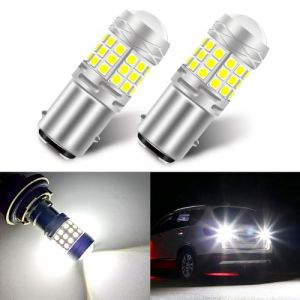 Teguangmei 1157 LED Ampoules BAY15D P21/5W 4W Ultra Lumineux Blanc 6000K 3030 42SMD LED Frein de Recul Arrêt Arrière Feux de Brouillard Arrière Position Feu Arrière 12-24V (2 PCS) (TeguangmeiEUR, neuf)