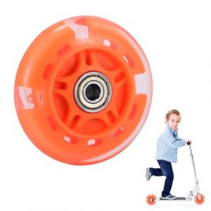 Roue de rechange pour scooter - 1 roue flash LED 80 mm - Mini Maxi Micro - Roues de rollers clignotantes - Arrière - ABEC-7 - 80 mm - Pour enfants et adolescents - Pour l'intérieur et l'extérieur - (easy Reach Sheng, neuf)