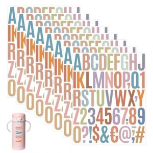 GETRICH 12 Feuilles 600 Pièces Lettres Autocollantes et Chiffre Autocollant, 2 Pouce Lettre Autocollantes Coloré Vinyle Lettres Adhésives Stickers Lettres Alphabet pour Cartes de Vœux DIY Scrapbooking (TENG-store, neuf)