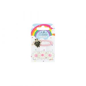invisibobble SNAP CLIP KIDS Happy Spring Bee (2 pi&egrave;ces) &ndash; Barrettes enfants avec abeille & fleur &ndash; Pour filles & gar&ccedil;ons &ndash; Tenue douce pour cheveux fins (New Flag GmbH, neuf)