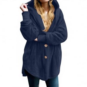 Veste Polaire Chaude Femme Ski Veste Manteau Long Tenue Chic Hiver Chaud Polaire Blouson Court Teddy Sweater Laine Interieur Capuche Blouson Femme Hiver Chaud Marine L (TOFOTL✈8-21 Jours Arrivent, neuf)