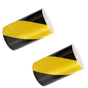 Bande Reflechissante Autocollante Ruban R&eacute;fl&eacute;chissant Jaune et Noir 6m x 5cm Scotch Reflechissant Ruban d'Avertissement Auto-adh&eacute;sif pour Camion V&eacute;hicules V&eacute;los (WinWay-EU, neuf)