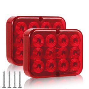 AOHEWEI 2 x Feux Antibrouillard Arrière LED Lampe de Brouillard de Remorque Rouge 12V Imperméable Pour Voiture Remorque Caravane un Camion (AOHEWEI, neuf)