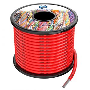 1.3mm² 16awg Fils électrique en Silicone Couleur Rouge 15 Mètres Cable fil de cuivre étamé multibrins Résistant à Haute Température (Haerkn, neuf)