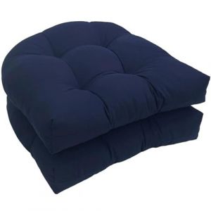 Galettes de Siège Forme du U Coussins Exterieur/Interieur,Lot de 2 Coussin de Chaise de Jardin 48x48 cm,Doux et épais,pour Chaise Coussin d'oreiller Terrasse(Navy Blue) (AMZYYY, neuf)