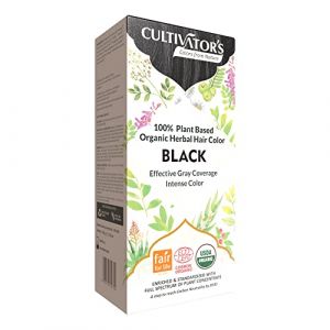 Cultivator's Organic Hair Colour Herbal Hair Colour for Women and Men Ammonia Free Hair Colour Powder Natural Hair Colour Without Chemical Black 100g (Naturitas, neuf)