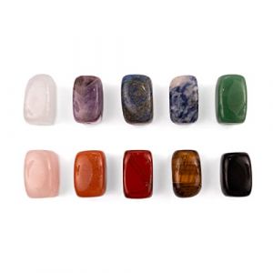 KIT DEBUTANT LITHOTHERAPIE | MON COFFRET DE 10 MINERAUX | EBOOK Offert | Collection de 10 PIERRES NATURELLES - LAPIS LAZULI, AMETHYSTE, QUARTZ ROSE, OEIL DE TIGRE, SODALITE, OBSIDIENNE NOIRE ... (AttractionZen, neuf)