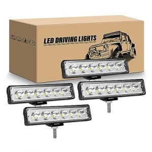 RIGIDON 4 Pcs Phare de Travail led, 6 pouces 18W mini Projecteur lumi&egrave;re 12V 24V phare longue port&eacute;e led &Eacute;tanche pour 4x4 Offroad Voiture Camion Tracteur SUV Bateau, 6000K Spot feux antibrouillard (JIANDAO, neuf)
