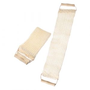 CALLARON 2 Pi&egrave;ces Lingette Exfoliante Double Face pour Dos Corps avec Manche Bois et Design Extensible pour Nettoyage en Profondeur (Raindrops On Roof, neuf)