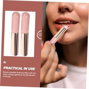 VILLFUL 2 Pièces Pinceau Silicone Portable Brosse Maquillage Douce Applicateur à Poussière (WANHALA, neuf)
