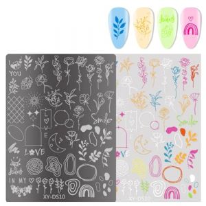 Ongles papillon Timbres Pochoirs Fleurs Ongles Templates Tampons Plaques de tampons Français Pochoirs Art Plaques Françaises Fleurs Marque-Ongles Manucure Modèle Outil (sheQImaoYI, neuf)