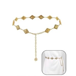 KGDUYC ceinture doree femme，ceinture bijoux femme，ceinture chaine dorée，ceinture chaine，Chaîne en métal pour femme, ceinture occidentale concho, ceinture réglable bohème pour robes, jeans, cowgirl (Qertyias OÜ, neuf)