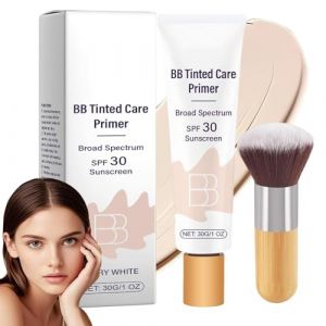 Bb CrèMe Hydratante TeintéE Spf 30,30 G Bb Base De Soin TeintéE Avec Pinceau,Correcteur Hydratant Pour Le Visage, Fond De Teint Uniforme, CrèMe Solaire Hydratante (Naturel, 1Pcs) (ANREPA, neuf)