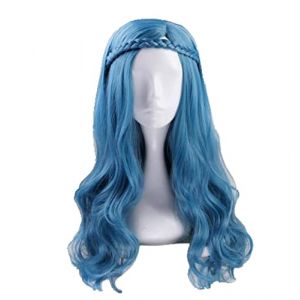 Descendants 2 Evie Blue Green Mix Long Wavy Wig Cosplay Costume Women Synthetic Hair Party Role Play Wigs + Wig Cap (good stuff A, neuf)