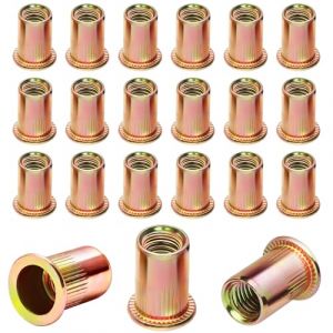 Insert Fileté Metal M4 Ecrou a Sertir 80 Pièces Aveugle Rivet Fileté Écrous à Tête Plate Plaqués Zinc Écrous à Rivets Aveugles Rivet Inserts Filetés pour Métal Plastique etc (wodemeilon, neuf)