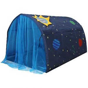 Powcan Tentes de Jeu pour Filles gar&ccedil;ons Galaxy Starry Sky Dream Tentes de lit pour Enfants Portable Pop Up Baby Toddlers Playhouse avec Rideau &agrave; Double Filet, 140x100x80cm (smmall, neuf)