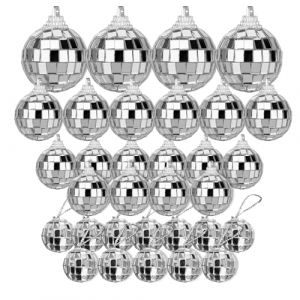 32 Boule Disco Boules &Agrave; Facettes Mini Boule &Agrave; Facette D&eacute;corations De Boules Disco Convient pour Les D&eacute;corations de Sapin de No&euml;l Les Effets Lumineux Les Mariages la D&eacute;coration Int&eacute;rieure Les F&ecirc;tes (ZheHua, neuf)