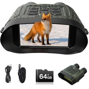 4K Jumelles Vision Nocturne, 112 MP Jumelles Nocturnes avec Zoom 12X port&eacute;e & Batterie 5000mAh Rechargeable, Carte 64GB Incluse, Vision Infrarouge (XINGRNGOCHEN, neuf)