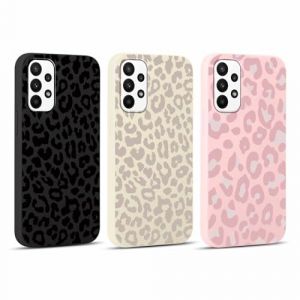 Yoedge 3 Pi&egrave;ces Coque pour Samsung Galaxy A23 5G 6,6",Ultra Souple Silicone TPU avec Aesthetic Motif L&eacute;opard Design &Eacute;tui pour Femmes, Antichoc Anti-Rayures Bumper Protection Housse pour Samsung A23 5G (Lei Xiao, neuf)