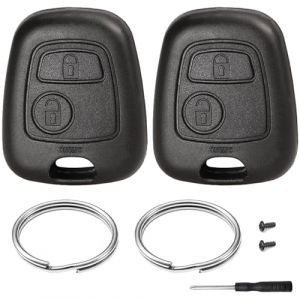 Lot de 2 Coque Clé de Voiture Compatible avec Peugeot 106 107 206 207 208 306 307 308 406 407 806 Citroen C1 C2 C3 C4 C5 Picasso Berlingo Saxo Xsara Toyota Aygo 2 Boutons Télécommande Boîtier Clef (JJCHQ, neuf)