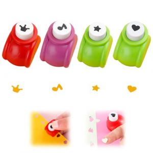 LQIOACU 4 Pi&egrave;ce Perforatrice scrapbooking pour scrapbooking enfant, Poinconneuse papier, Perforatrice forme, Couleur Al&eacute;atoire (LQIOACU, neuf)