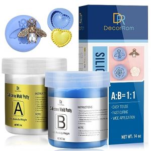 Caoutchouc de Silicone en P&acirc;te - Rapport de M&eacute;lange 1:1 Facile Caoutchouc de Silicone pour Moulage, Fabrication de Moules en Silicone DIY, Moules en R&eacute;sine, Moule Savon, Artisanat (400g) (DecorRom, neuf)