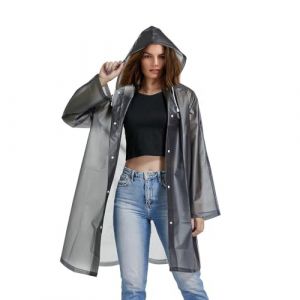 Voarge Eva Veste de pluie pour adultes, pour femmes et hommes, v&ecirc;tements de pluie, cape de pluie, veste de pluie imperm&eacute;able pour la randonn&eacute;e, le cyclisme, marron fonc&eacute;, taille unique (CUEMOON, neuf)