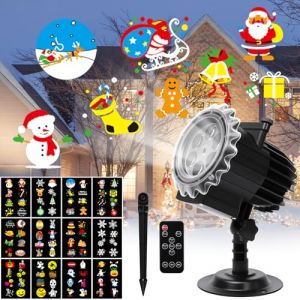CIXMUS Projecteur de Noël Intérieur Extérieur, 12 Diapositives HD, Lumière LED Étanche, Télécommande RF, Pour Fête Jardin, Décoration de Paysage de Vacances, Arrivez Avant Noël (DONICHI, neuf)