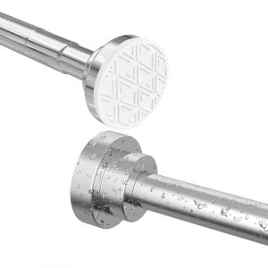 Kongming Barre Rideau Douche Extensible Tringle Rideaux Sans Perçage Perche Télescopique en Acier Inoxydable 304, Antidérapant & Ne Rouille Jamais pour Fenêtres, Penderie, Porte (Argent, 60-130cm) (Kongming Direct, neuf)