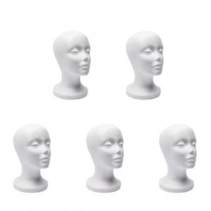 Reinscer Lot de 5 têtes de mannequin de vitrine en mousse - Lunettes de soleil - Chapeau - Support pour casque - Support de mannequin de vitrine (BartholomewHarry, neuf)