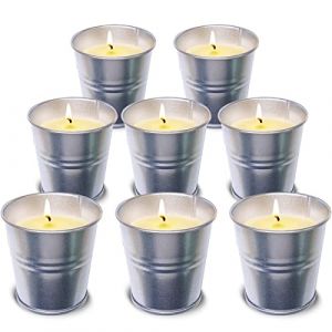 Topsics Lot de 8 bougies à la citronnelle pour l'extérieur, bougies à la citronnelle en cire de soja naturelle avec parfum, bougies portables en pot pour maison, terrasse, cour (Topsics-eu, neuf)