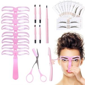 KHDULQ Pochoir Sourcils Réutilisable,8 Formes De Sourcils Pochoir Sourcils Crayon Sourcilx5-Rasoir Sourcil-Ciseaux Sourcils-Autocollants Sourcils Kit,Pour Débutant Maquillage Pochoirs À Sourcils Kit (XINDONGLI, neuf)