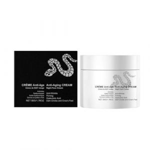 Crème de nuit au venin de serpent 50 ml, actifs anti-âge, répare et embellit votre peau pendant que vous dormez, régénère les cellules, réduit les rides d'expression, raffermit la peau (Aoseiens ✉ Livraison en 7-15 Jours, neuf)