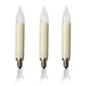 Hellum 908039 - Lot de 3 bougies de rechange 23 V, 3 W pour guirlande ou arc-boutant de 10 points lumineux - Pour sapin de No&euml;l - Pour int&eacute;rieur et ext&eacute;rieur - Ampoule E10, 23 V, 3 W, 22 lumens (Hellum Direkt, neuf)