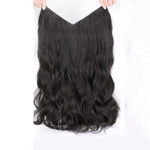 Perruque Une pièce perruque pièce grande vague boucles en forme de U cheveux moelleux Volume perruque filles cheveux longs sans trace pièce d'extension de cheveux Perruques Cheveux(Noir,60CM/23.6 inch (huangliangyichang, neuf)