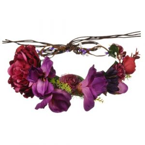 DEARMAMY -t&ecirc;te Fleur Fleurs Robe Faux &Eacute;pingle &agrave; Cheveux D&eacute;cor Mariage Bandeau Fleur Femme Accessoires De Cheveux De Mari&eacute;e Bandeau De Mari&eacute;e Bandeau Fleur Mari&eacute;e Violet En Tissu (Telinei, neuf)