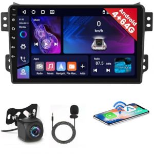 Hikity 5G WiFi 4+64G Android Autoradio Carplay pour Suzuki Splash Ritz/Opel Agila 2004-2014, 9 Pouces IPS &eacute;cran Tactile pour Voiture avec Android Auto GPS Bluetooth5.0 FM/RDS Cam&eacute;ra de Recul (Hikity Tech Hub, neuf)