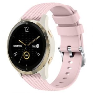 Bracelet pour Garmin Venu 2S/Venu 3S/Vivomove 3S/Vivoactive 4S,18mm Bracelet silicone souple pour Fossil Ladies Gen 6/gen 5E/Fossil Ladies Venture HR Gen 4/3/Withings Steel HR 36mm (Rose) (PanShiYunDong, neuf)