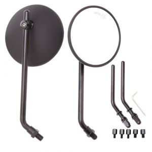 DREAMIZER 4'' Ronds R&eacute;troviseurs Moto, CNC Universel R&eacute;troviseur avec vis 8 mm 10 mm, Compatible avec Harley Sportster 883 1200 Softail Dyna Cafe Racer Cruiser Chopper Bobber Scooter E-Bikes (WQ Fashion Mall, neuf)