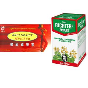 Lot de Tisanes Minceur Br&ucirc;le-Graisses minceur &ndash; Fine Tonic & Transit Ernet Richter &ndash; Infusions 100% &agrave; Base de Plantes Naturelles (RALK, neuf)
