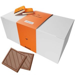 Coffret de Chocolats - Boîte de 70 Carrés de Chocolat au Lait et Eclats de Caramel à Déguster ou Offrir - 100% Pur Beurre de Cacao - Fabriqué en France - 350 Gr (Chocolats Personnalisés, neuf)