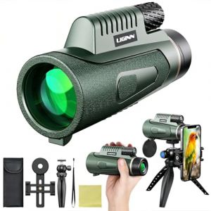 Auricase Telescope Monoculaire, Monocular, 12X50 HD &Eacute;tanche BAK4 Prisme Lunette monoculaire, avec Clip pour T&eacute;l&eacute;phone Portable pour Observation Oiseaux, Chasse, Randonn&eacute;e, Concert (Vert) (Jinhan Industrial, neuf)