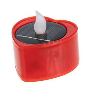 Hoement Lampe Bougie Solaire &Eacute;tanche Forme De C&oelig;ur Lumi&egrave;re LED Jardin Ext&eacute;rieur Veilleuse &Eacute;cologique &agrave; &Eacute;nergie Solaire pour D&eacute;coration Mariage F&ecirc;te No&euml;l (D Linjia, neuf)